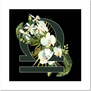 Libra Horoscope Zodiac White Orchid Design Posters and Art